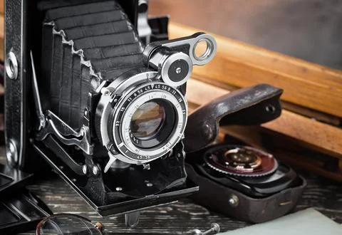 Old camera.vintage. Stock Photos