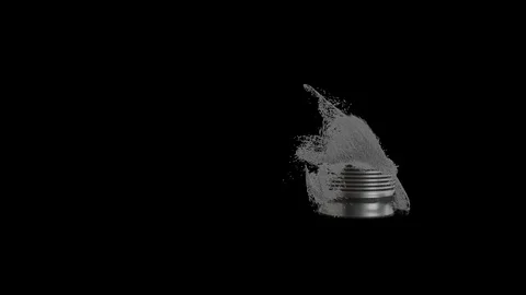 Old Can turning to Particles then recycling new Animation on Alpha with shadow Vídeos de archivo 104003897