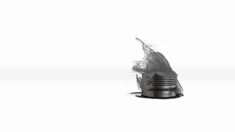 Old Can turning to Particles then recycling new Can Animation on backdrop Vídeos de archivo 104004046