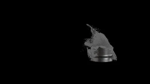 Old Can turning to Particles then recycling new Can Animation on black Video stock 104004805