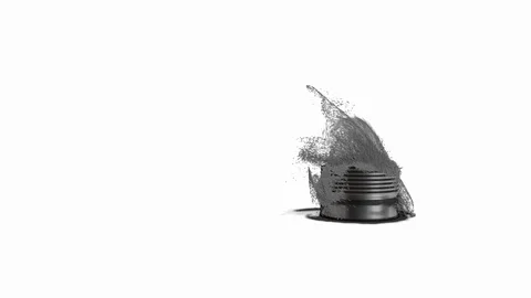 Old Can turning to Particles then recycling new Can Animation on white Vídeos de archivo 104004932