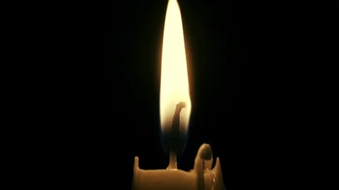 Old candle flickers at night Stock Footage 101072707