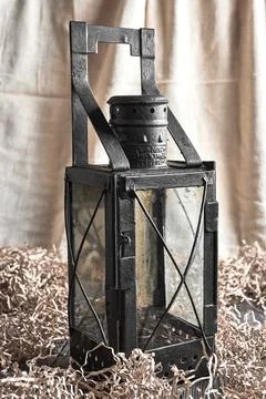 Old candle lantern in the interior Stock Photos