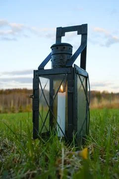 Old candle lantern Stock Photos