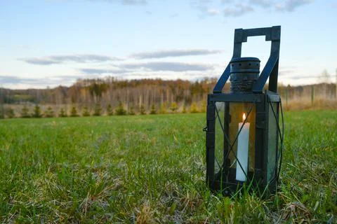 Old candle lantern Stock Photos