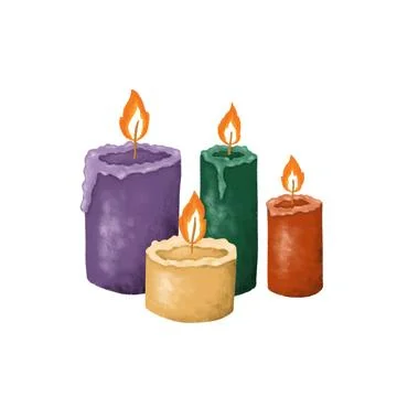 Old candles illustration Stock Illustration