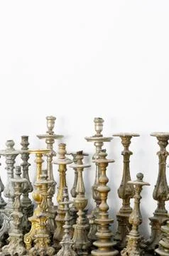 Old candlesticks Stock Photos