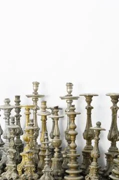 Old candlesticks Stock Photos