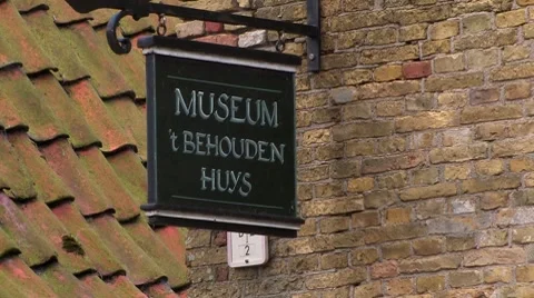 Old Cannon in front of whale hunter building atDutch wadden islands 動画素材 7735582