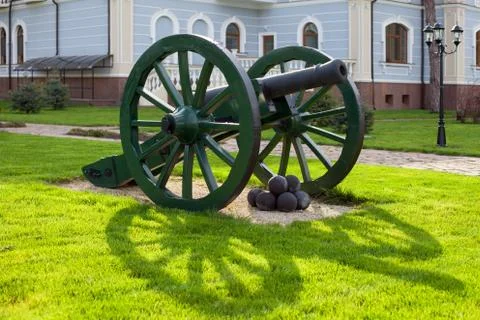 Old cannon with kernels Stock Photos
