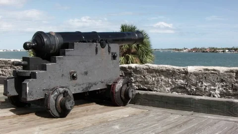 An Old Cannon in St Augustine Video stock 71350681