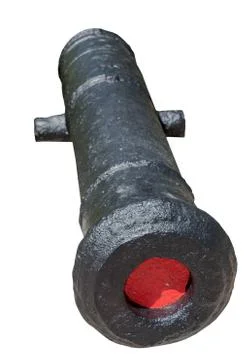 Old cannon on white background Stock Photos