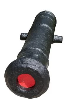 Old cannon on white background Stock Photos