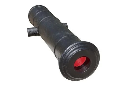 Old cannon on white background Stock Photos