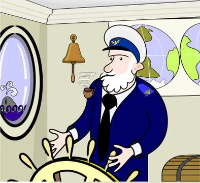 Old captain 库存插图
