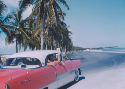 Old car on a beach Stock Photos