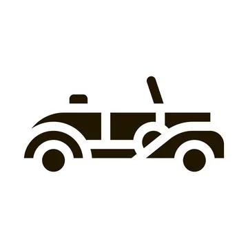 Old Car Cabriolet Icon Vector Glyph Illustration Stock Illustration