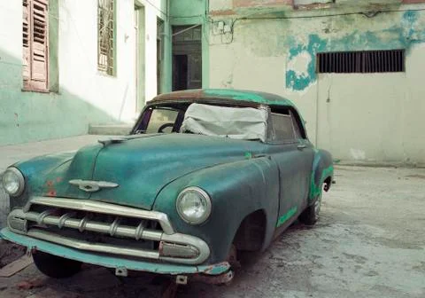 Old car in Cuba, A.D. Stock Photos