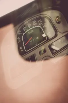 Old car dashboard Stock Photos