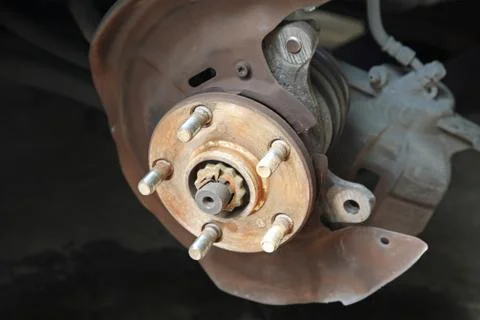 Old car disk brake Stock Photos