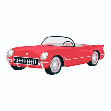 Old car drawing isolated vector Stockillustratie