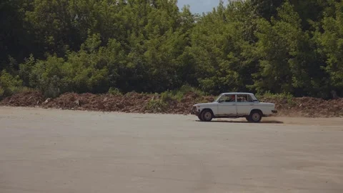 Old car drift, drifting, auto drift Stock Footage 278489284