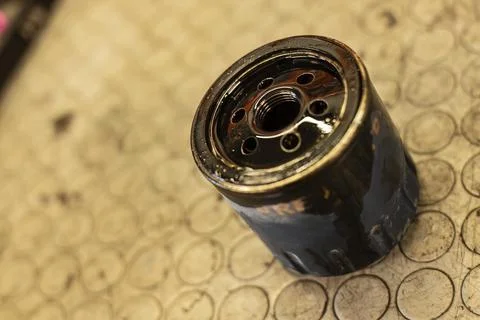 Old Car Engine Oil Filter Stock Photos