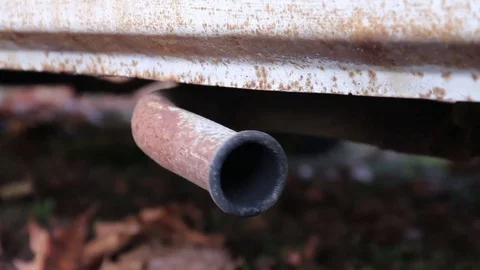 The Old Car Exhaust Stock Footage 70528804
