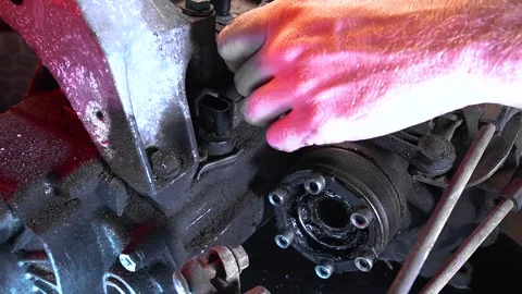 Old car gearbox Video stock 281499819