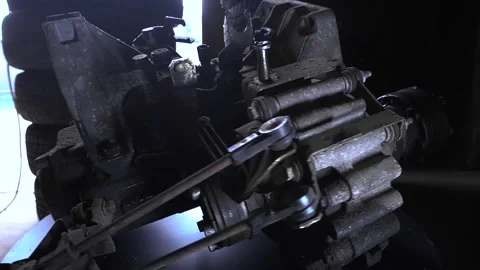 Old car gearbox Vídeo Stock 281499851