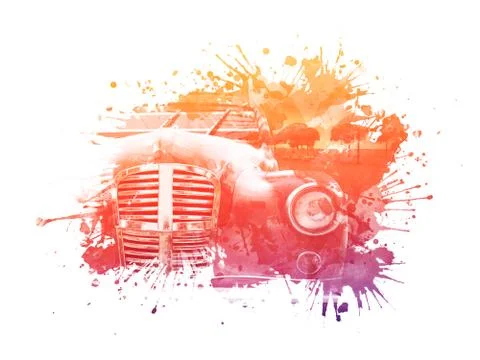 Old Car Stock Illustration
