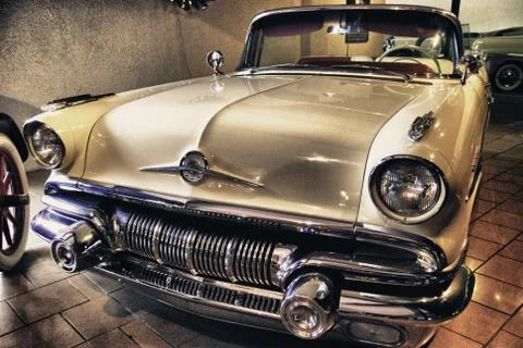 Old Car inside a Museum Stock Illustration