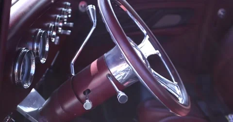 Old Car Interior Stock Footage 133816744