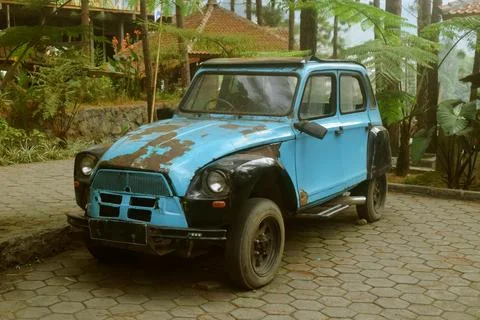 The Old car or often called the Frog Car from the old years and looks classic Stock Photos