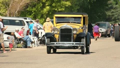 Old car in a parade (2) Stock Footage 11411840