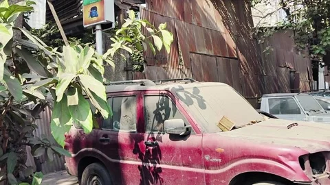 Old Car Parking Old Rusty Stock Footage 294231062