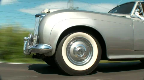 Old Car on Road Stock Footage 586379