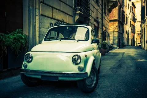Old car, Rome. Stock Photos
