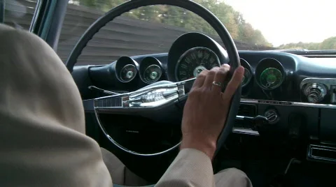 Old Car , Steering Wheel Stock Footage 533036