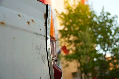 Old car tail light with rust Stock Photos