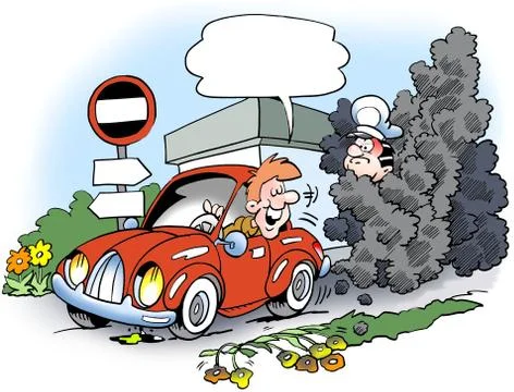 An old car there making to much pollution Stock Illustration