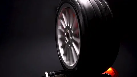 Old car wheels long exposure video spinning motion simulation 動画素材 232266660