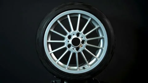 Old car wheels long exposure video spinning motion simulation Vídeo Stock 232266677