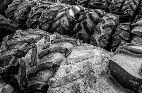 Old car wheels Stock Photos