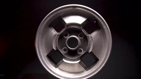 Old car wheels titanium rims retro alloy wheels Video stock 240418915