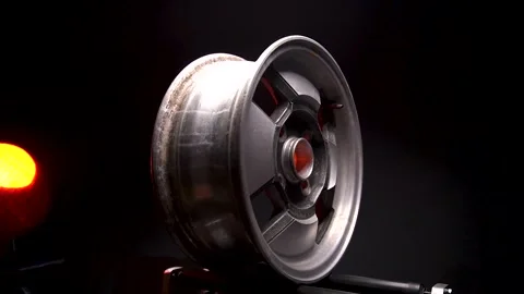 Old car wheels titanium rims retro alloy wheels 스톡 동영상 240418950