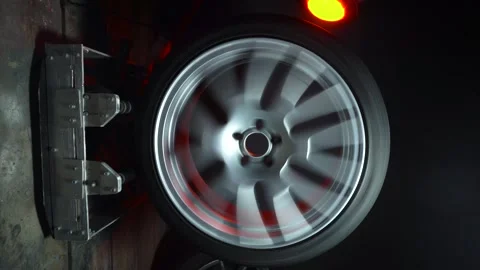Old car wheels titanium rims long exposure video Stock Footage 305654610