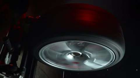 Old car wheels titanium rims long exposure video Stock Footage 305654648