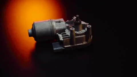 Old car wiper motor for windshield cleaning Stock Footage 330338030