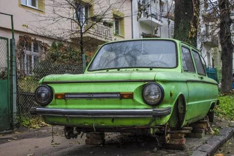 Old car in the yard Stock Photos